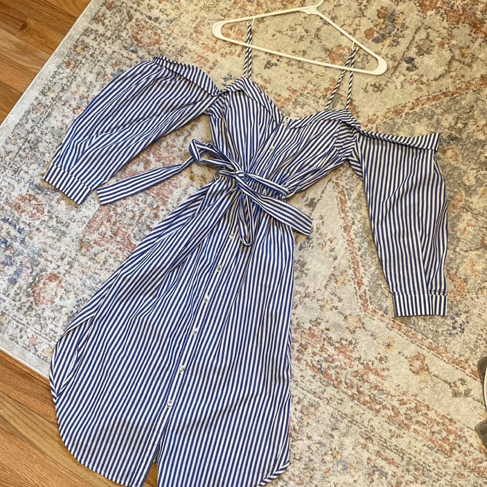 Button down off the shoulder dress
